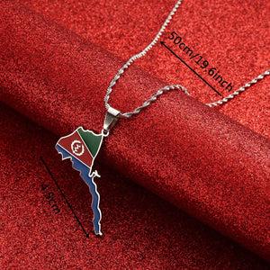 Eritrea Flag Map Necklace