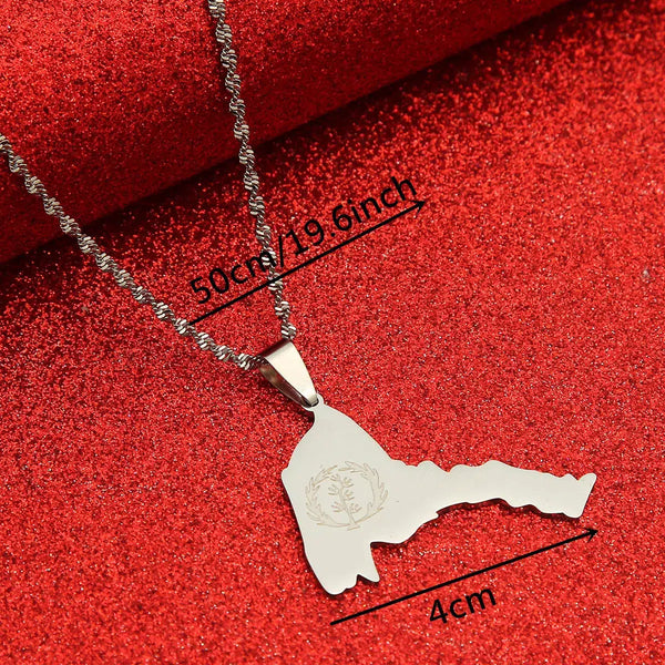 Eritrea Flag Map Necklace