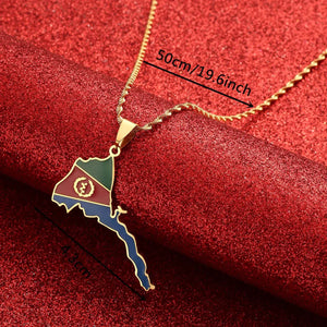 Eritrea Flag Map Necklace