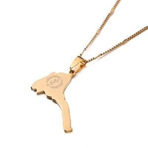 Eritrea Flag Map Necklace