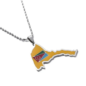 Eritrea Flag Map Necklace