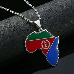 Eritrea Flag Map Necklace