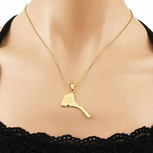 Eritrea Flag Map Necklace