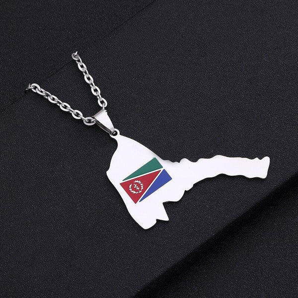 Eritrea Flag Map Necklace