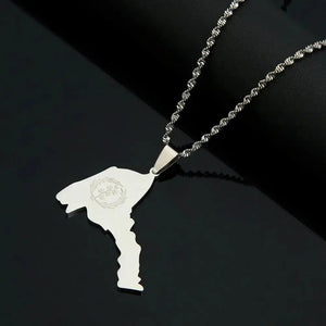 Eritrea Flag Map Necklace