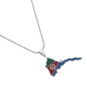 Eritrea Flag Map Necklace