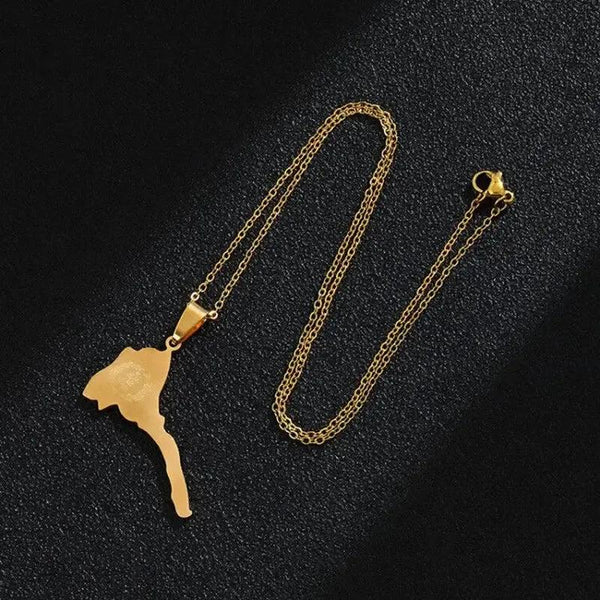 Eritrea Flag Map Necklace