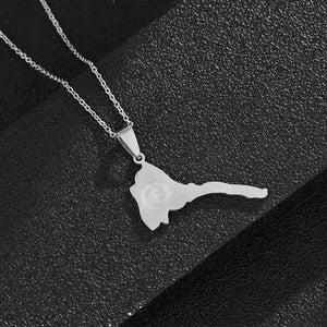 Eritrea Flag Map Necklace