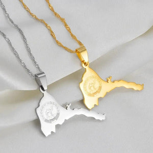 Eritrea Flag Map Necklace Collection