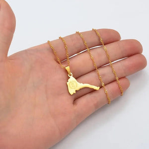 Eritrea Flag Map Necklace Collection