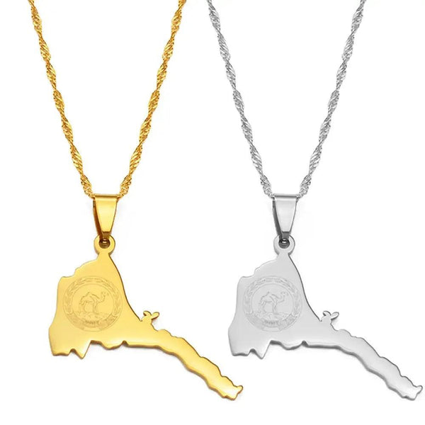 Eritrea Flag Map Necklace Collection