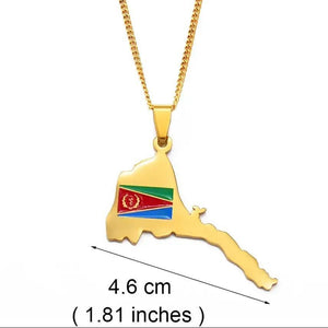 Eritrea Flag Map Necklace Collection