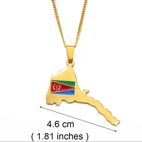 Eritrea Flag Map Necklace Collection