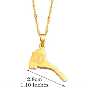 Eritrea Flag Map Necklace Collection