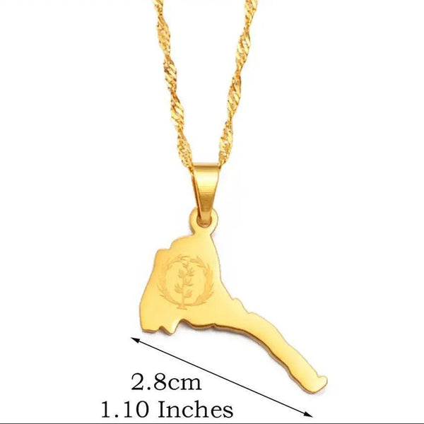 Eritrea Flag Map Necklace Collection