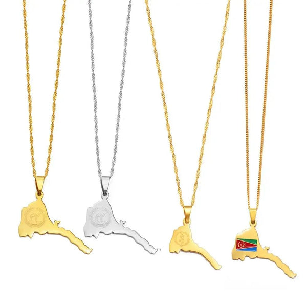 Eritrea Flag Map Necklace Collection