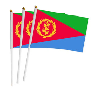 Eritrea Flag on Stick - Small Handheld Flag (50/100Pcs)