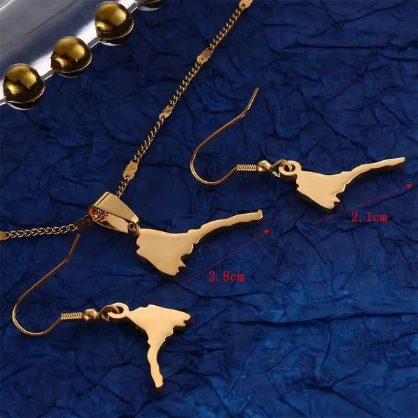 Eritrea Map Necklace & Earrings