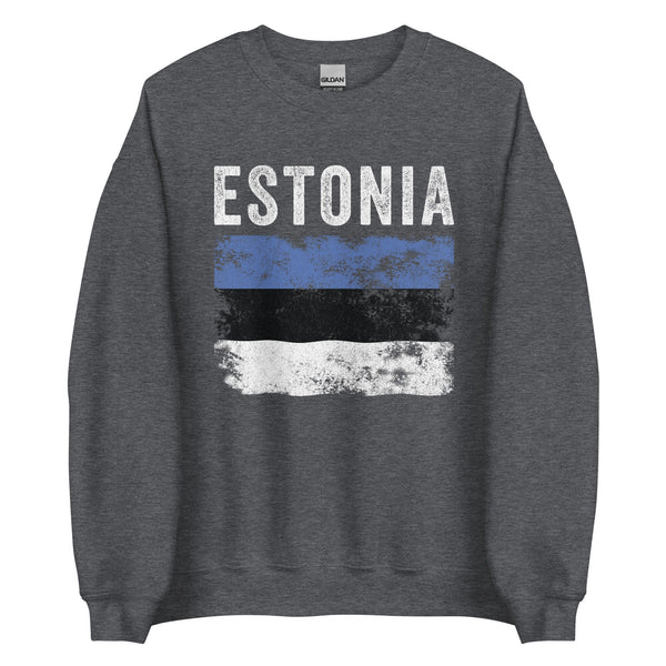 Estonia Flag Distressed - Estonian Flag Sweatshirt