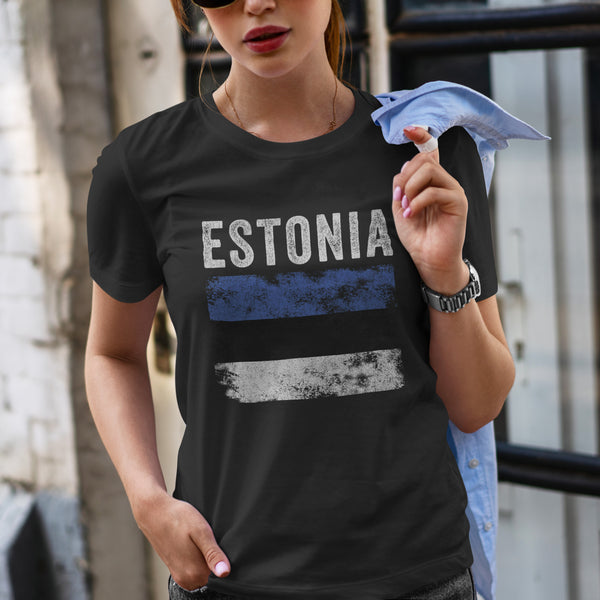 Estonia Flag Distressed - Estonian Flag T-Shirt