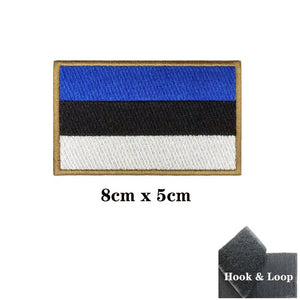 Estonia Flag Patch - Iron On/Hook & Loop Patch