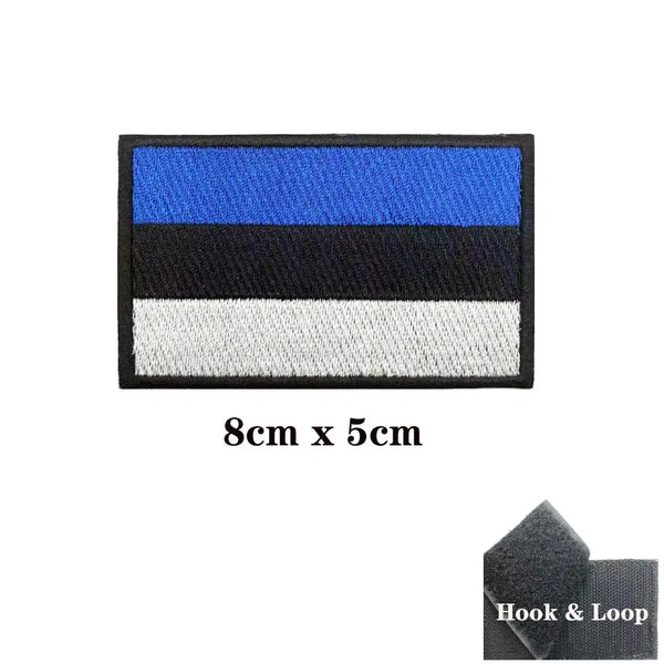 Estonia Flag Patch - Iron On/Hook & Loop Patch