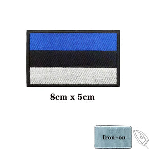 Estonia Flag Patch - Iron On/Hook & Loop Patch