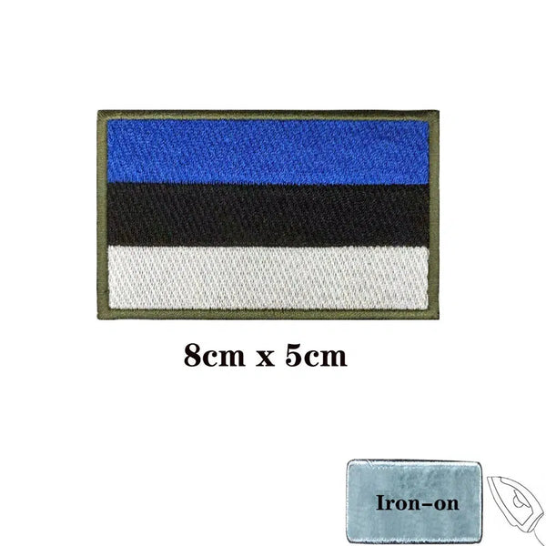 Estonia Flag Patch - Iron On/Hook & Loop Patch