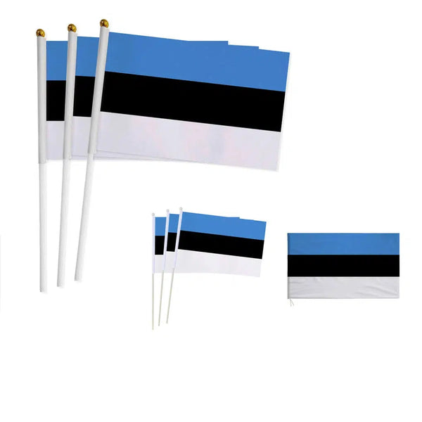 Estonia Flag on Stick - Small Handheld Flag (50/100Pcs)