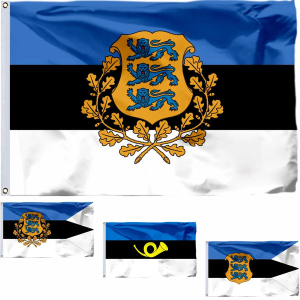 Estonia Head of State, Minister of Defence, Naval Ensign, Postal Flags - 90x150cm(3x5ft) - 60x90cm(2x3ft)