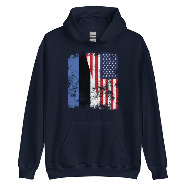 Estonia USA Flag - Half American Hoodie