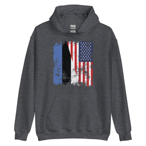 Estonia USA Flag - Half American Hoodie