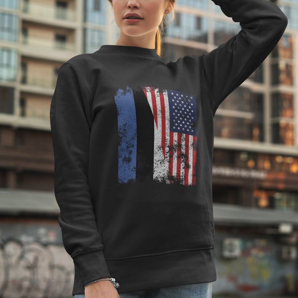 Estonia USA Flag - Half American Sweatshirt