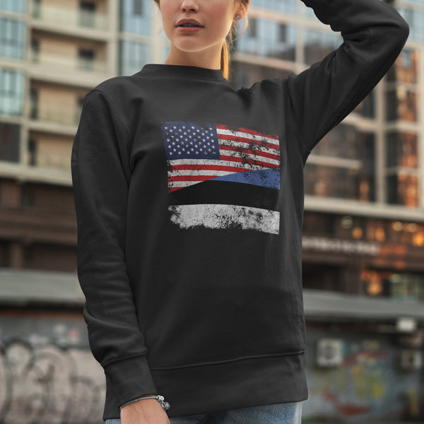 Estonia USA Flag Sweatshirt