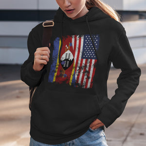 Eswatini USA Flag - Half American Hoodie