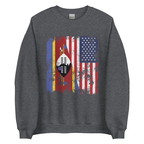 Swaziland USA Flag - Half American Sweatshirt