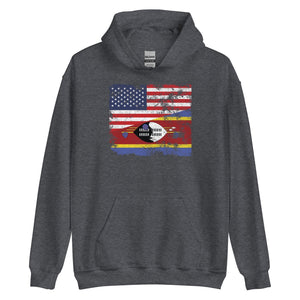 Swaziland USA Flag Hoodie