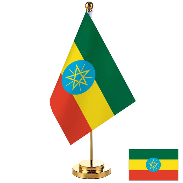 Ethiopia Desk Flag - Small Office Table Flag