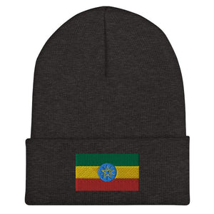 Ethiopia Flag Beanie - Embroidered Winter Hat