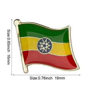 Ethiopia Flag Lapel Pin - Enamel Pin Flag