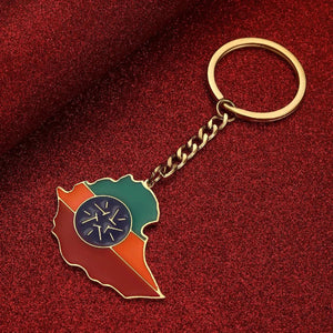 Ethiopia Flag Map Keychain