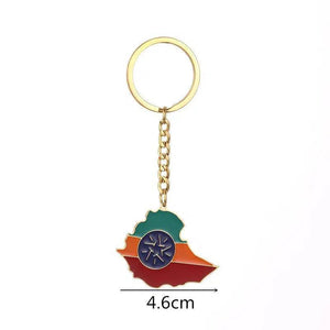 Ethiopia Flag Map Keychain