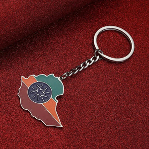 Ethiopia Flag Map Keychain
