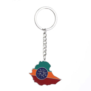 Ethiopia Flag Map Keychain