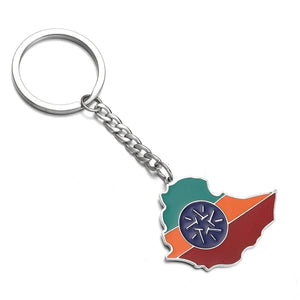 Ethiopia Flag Map Keychain