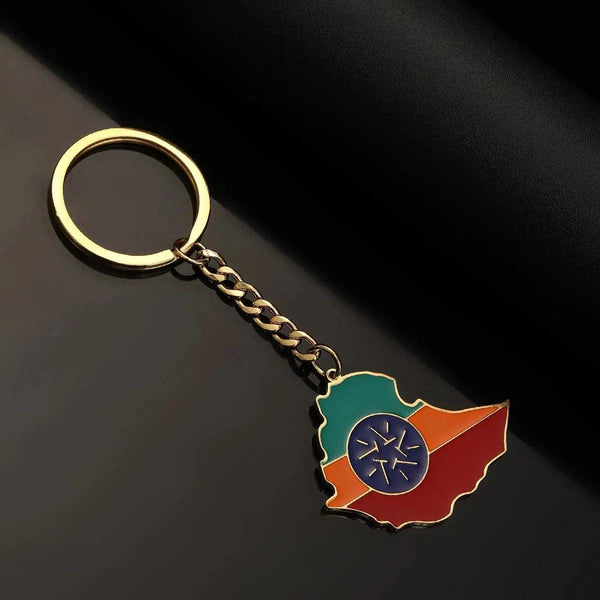 Ethiopia Flag Map Keychain