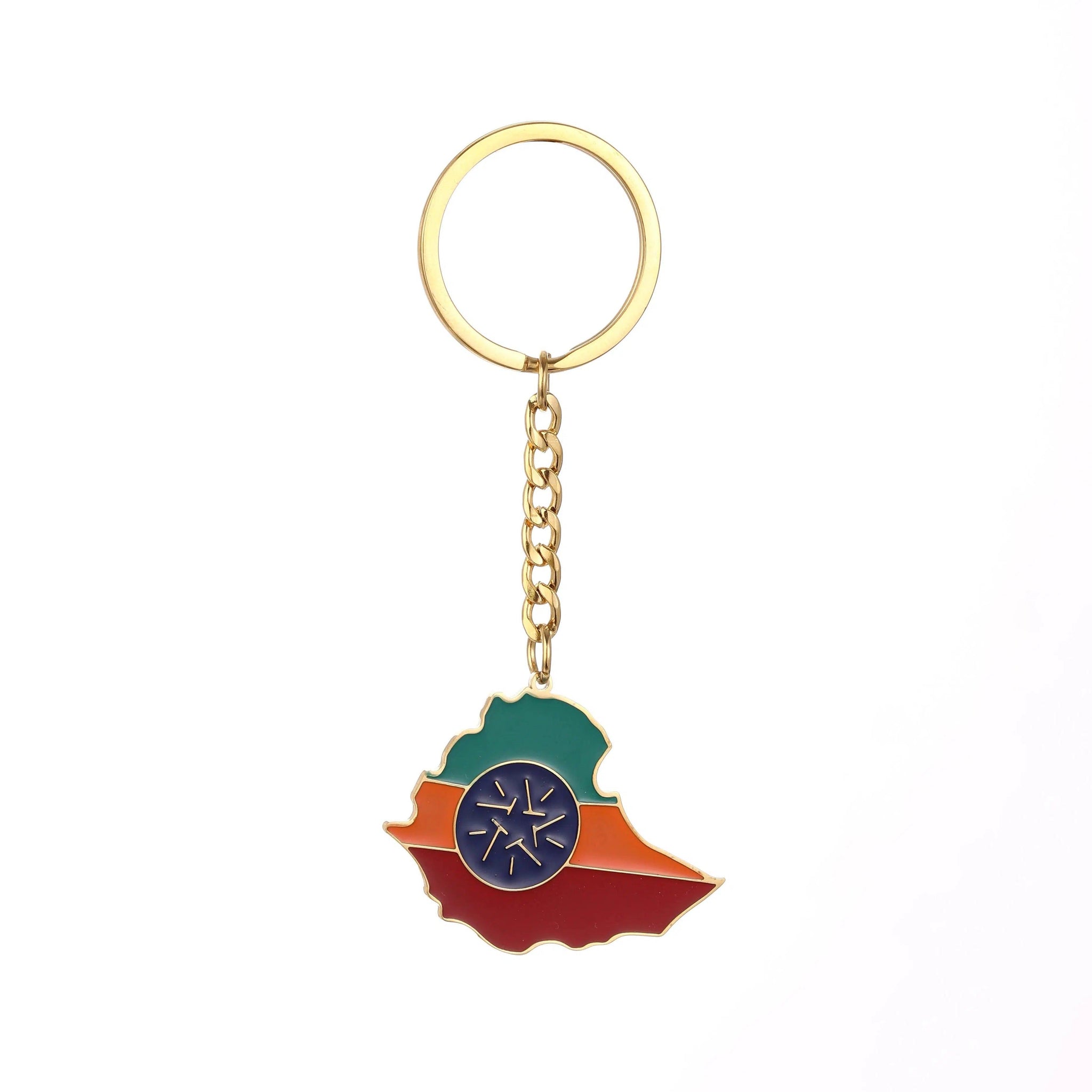 Ethiopia Flag Map Keychain