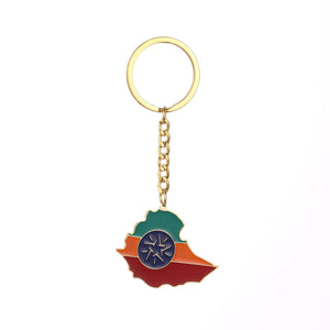 Ethiopia Flag Map Keychain