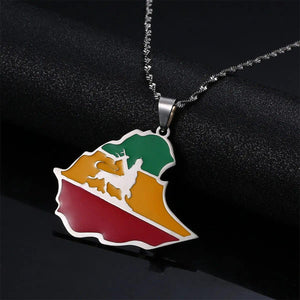 Ethiopia Flag Map Necklace