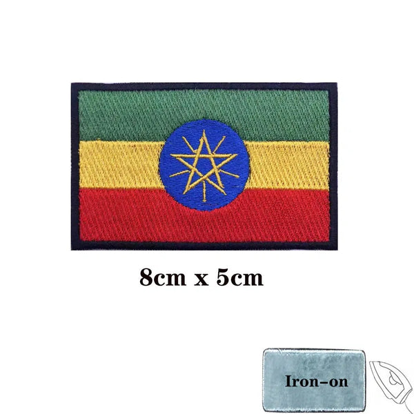 Ethiopia Flag Patch - Iron On/Hook & Loop Patch